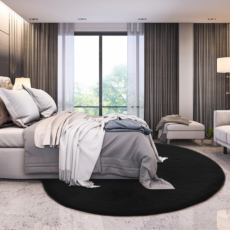 Tapis rond en alliber avec envers antidérapant, Rond 8 pi