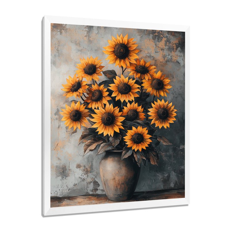 Divany - art mural floral, H 32 po x l 24 po, Reproduction encadrée d'une seule photo, Blanc