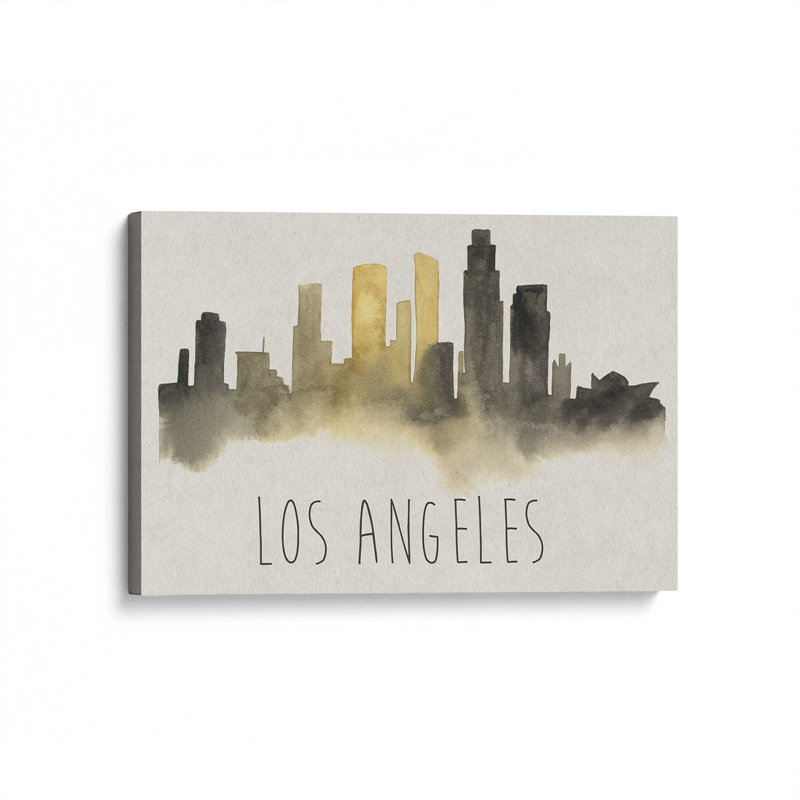Los Angeles silhouette brillante, H 32 po x l 48 po, Toile tendue, Toile tendue