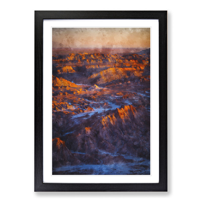 View of the Atacama Desert in Chile - Picture Frame Graphic Art, 48cm H x 36cm W x 2cm D, Black