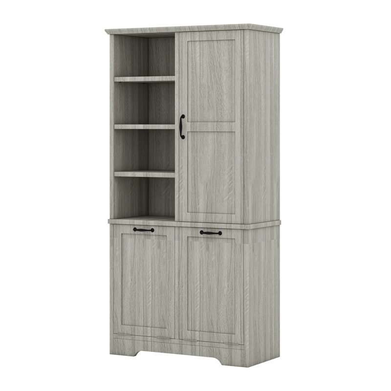 Maximize Space With Bathroom Storage Cabinet, Adjustable Shelves, Oak