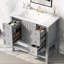 Meuble-lavabo de 36 po avec grand lavabo en céramique blanche, une armoire, trois glissières à glissières, bois massif et panneau de haute qualité, finition peinte grise, autoportant, installation simple au centre, réglable