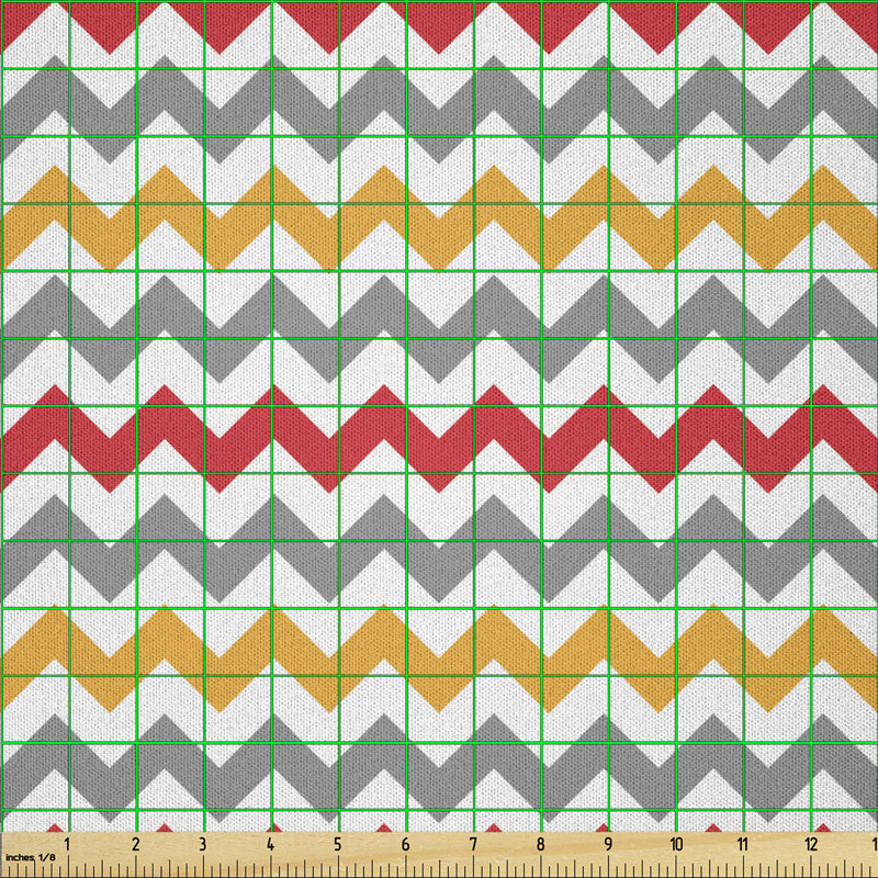 Daje Retro Chevron Pattern Abstract Waves Happiness Contrasting Colors Creativity Fabric