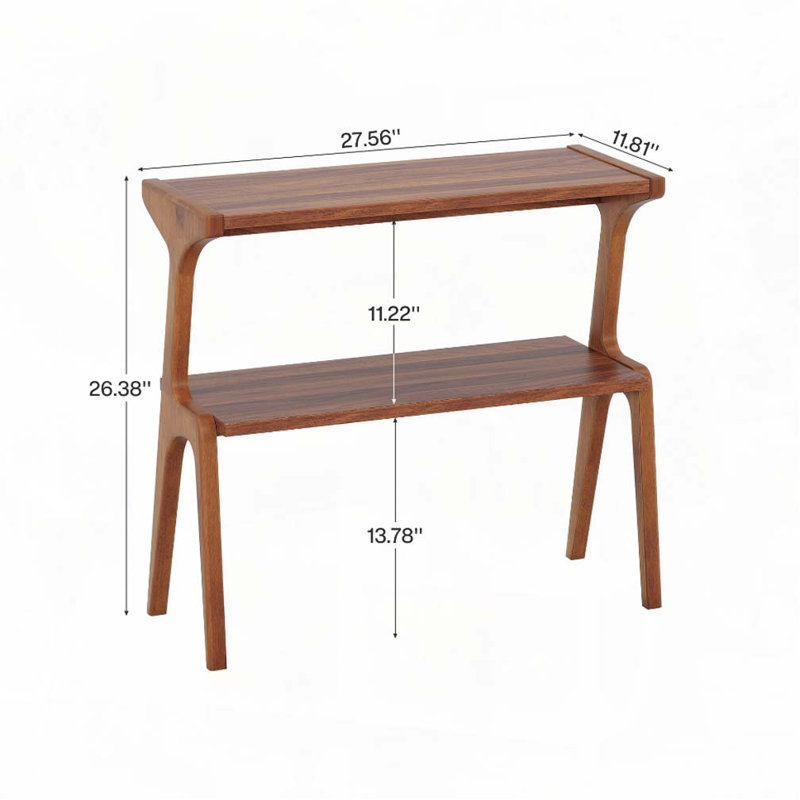 Table d'appoint Farmhouse avec tablette de rangement à 2 niveaux