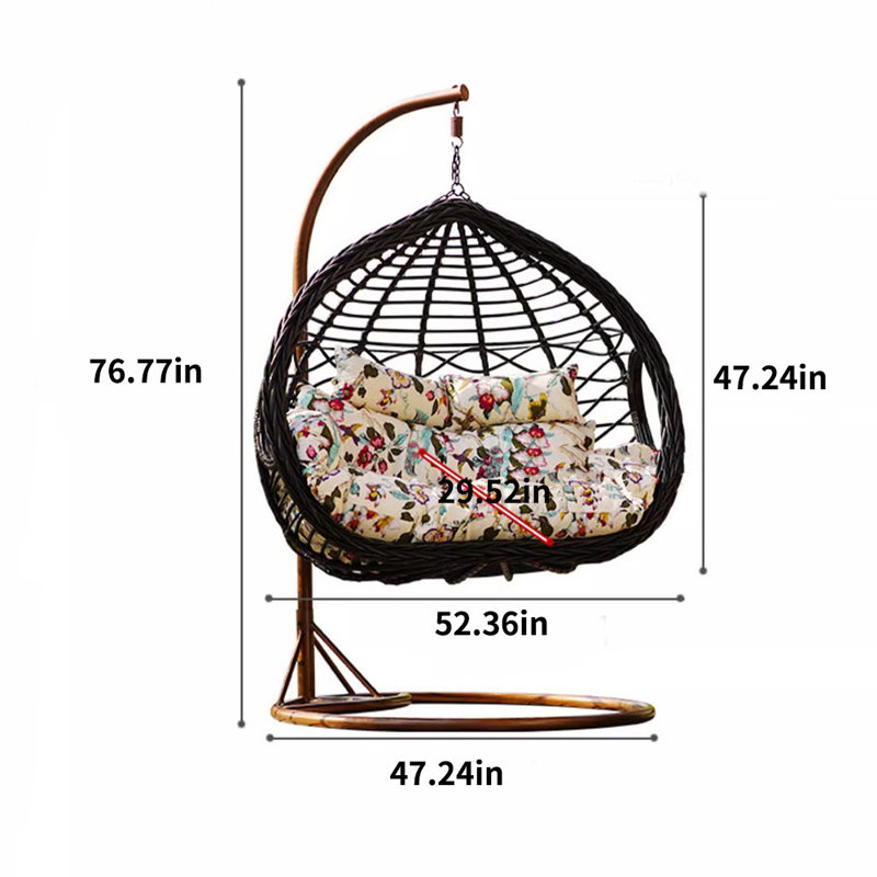Cotton and Wicker Swing Chair