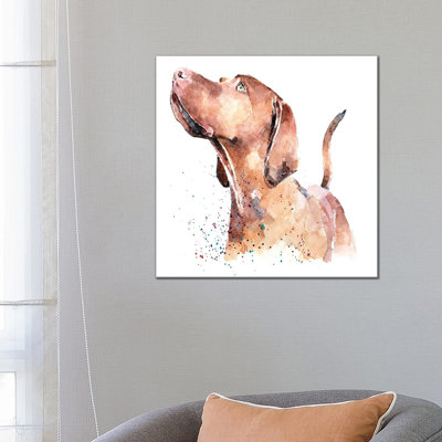 Vizsla Looking Up by EdsWatercolours - Gallery-Wrapped Canvas Giclée on Canvas
