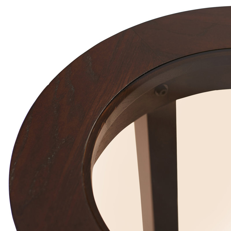 Round Solid Wood Side Table inChocolate Oak