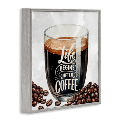 «Life Begins After Coffee», estampe numérique, conception de Kim Allen