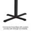 Correll 30x42 Café Bistro Bar Table, Rectangular, Medium Oak Thermal Fused Laminate Top, Black Cast Iron Base, Levelling Glides-101803021