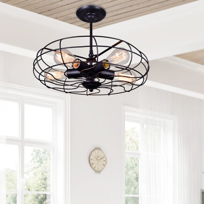 5 Light Flush Mount – Industrial Style Ceiling Light in Rust Finish for Hallways or Dining Room