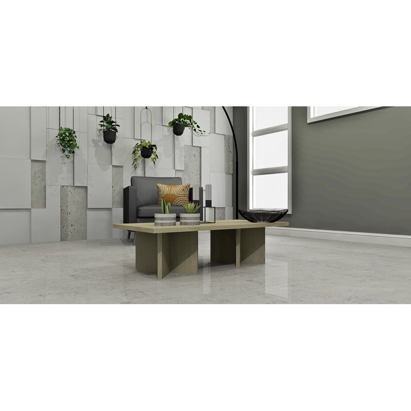 Table basse Cleora, Bois beige
