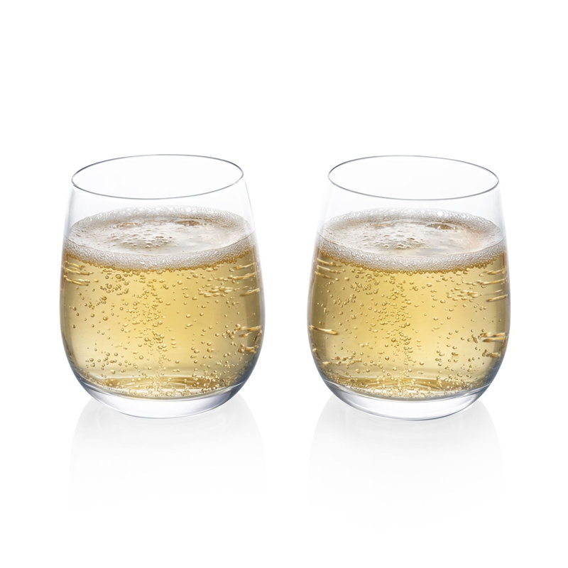 Set of 2 Stemless Wine Glasses