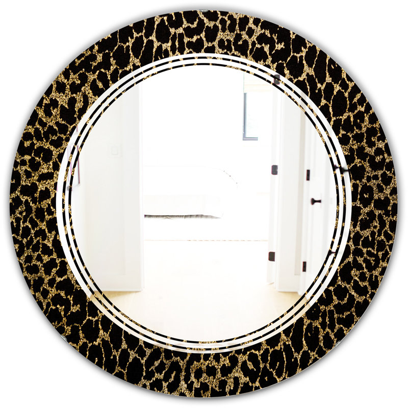 Miroir mural Triple V, H 23,6 po x l 23,6 po, Triple C fourrure léopard Safari V 