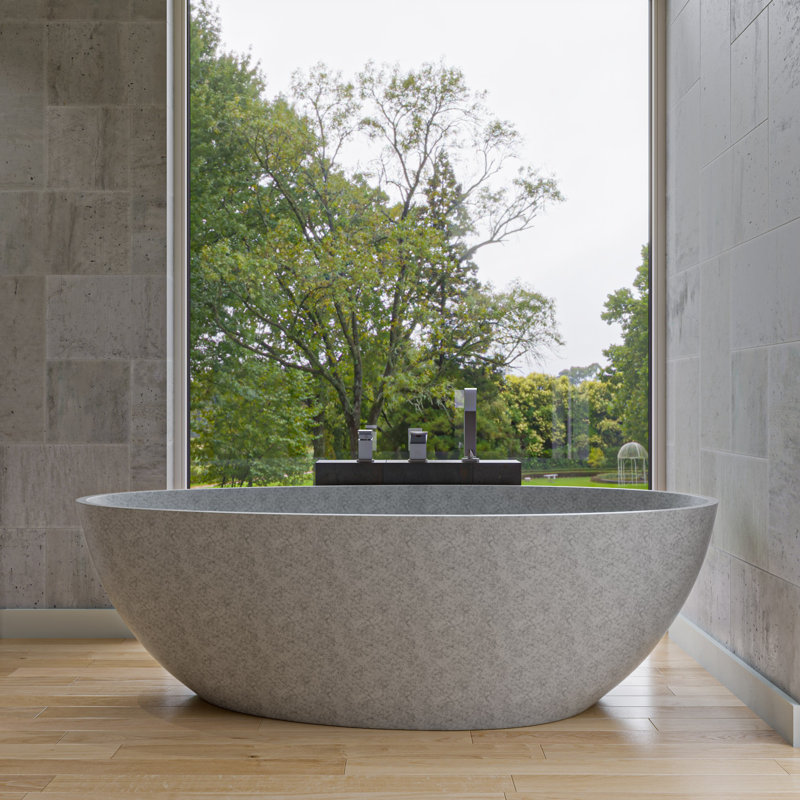 Baignoire de trempage en pierre 72 po x 35,4 po