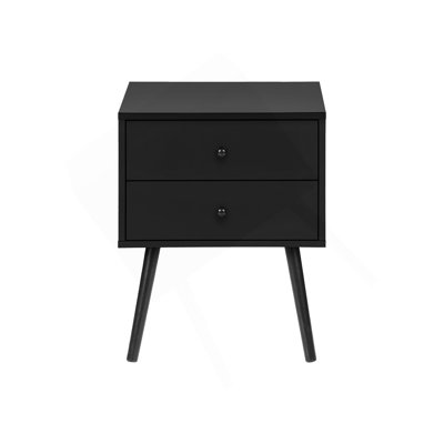 Accent Table, Bedroom, End, Living Room, Nightstand, Side Table, Storage Drawer, Black Laminate, Modern, Contemporary