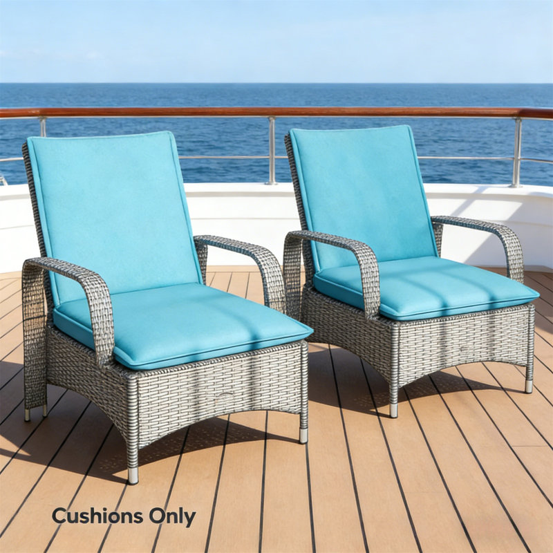 Lounge Chair Cushion Set,Foldable Lounge Cushion Set Of 2