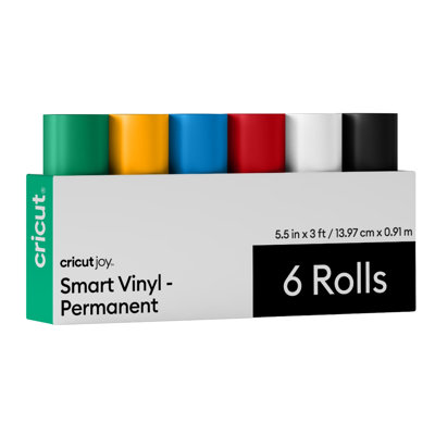 Cricut Joy Smart Vinyl, Core Colors, 5.5 in x 3 ft, 6 Sheets
