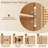 50" Buffet Cabinet with 4 Rattan Doors Adjustable Shelves Metal Legs Dining Room