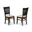 5 Piece Modern Dining Table Set Includes a Round Kitchen Table with Pedestal and 4 Linen Fabric Dining Chairs, Black-973272844-973272851-973272855