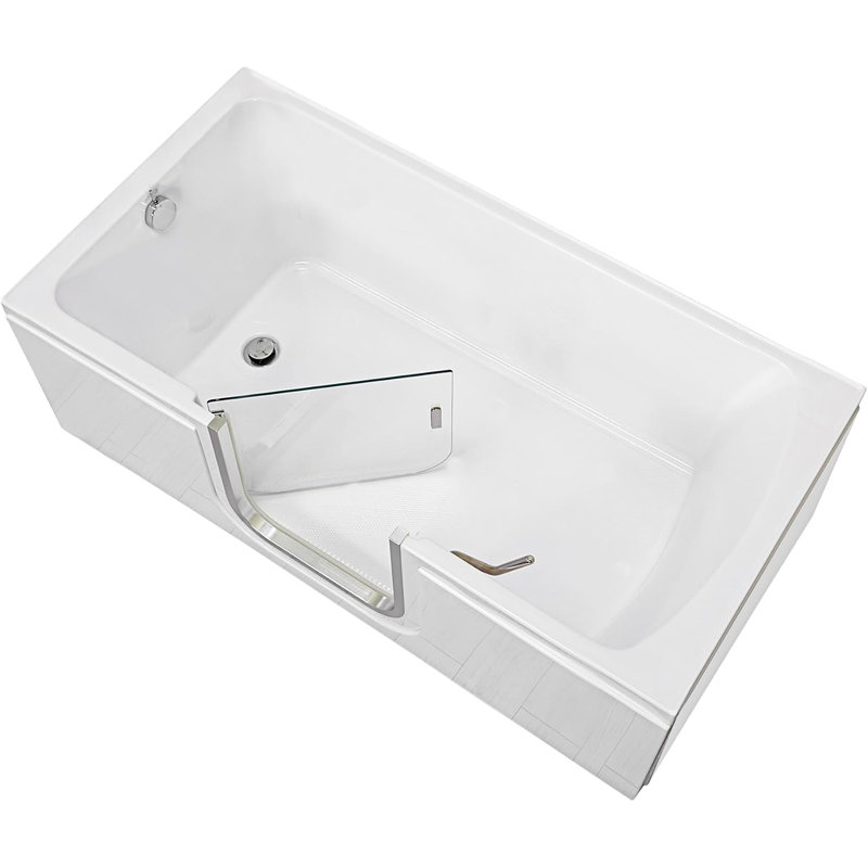 Ella Laydown 32"x72" Soaking Walk-In-Bathtub, Left Drain, Left