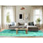 Tapis turquoise lavable à la machine Abstract 5373-1706816770