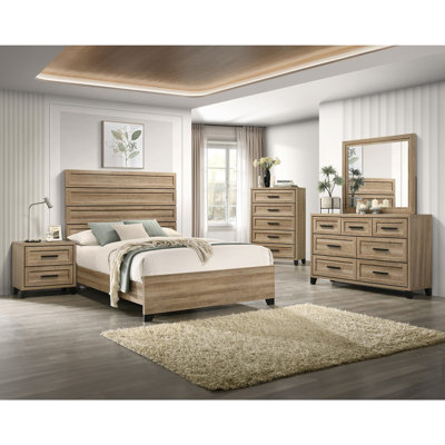 1pc Contemporary Panel Headboard Bed Brown Rich Natural Wood Finish Wooden Bedroom Furniture