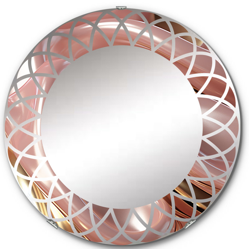 Nysta - Miroir mural moderne rond, 24 po x 24 po