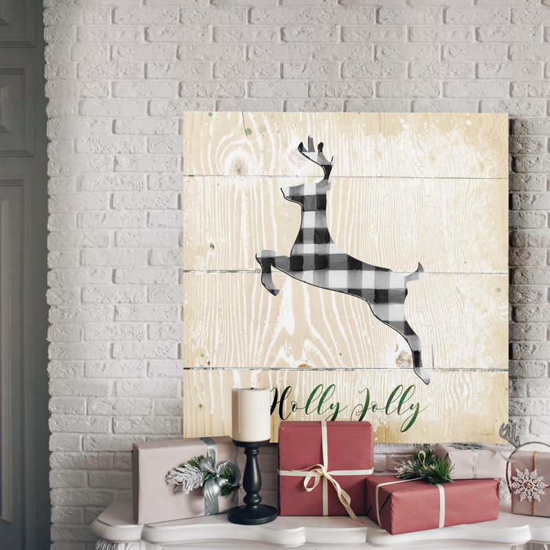 Buffalo Check Deer - impression sur toile tendue, H 24 po x l 24 po x P 1 po