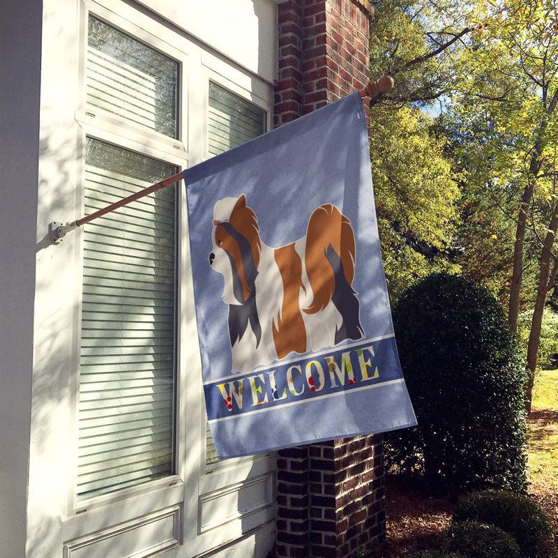 Polyester 2 côtés 40 x 28 po welcome drapeau maison, Biewer Terrier
