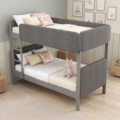 Twin over Twin Upholstered Bunk Bed