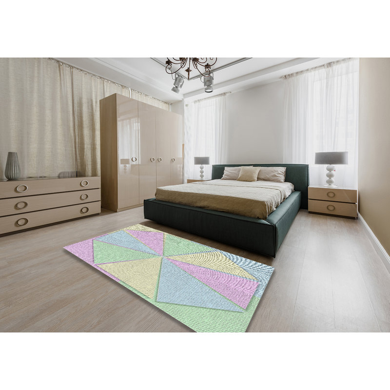 Motif géométrique rose Tapis décoratif, Rectangle 4 pi x 6 pi