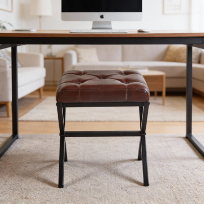 Tabouret en similicuir l 15,5 po