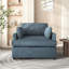 Fauteuil d'appoint surdimensionné - coussins d'accoudoirs confortables, style neutre polyvalent, design élégant, structure durable
