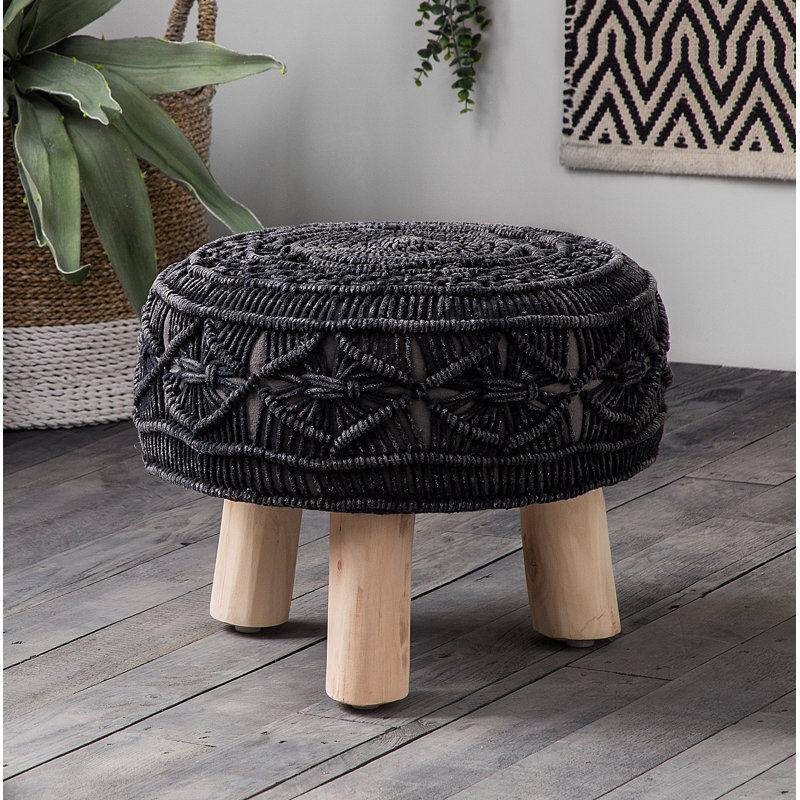 Stockwell 42cm Wide Round Ikat Standard Ottoman