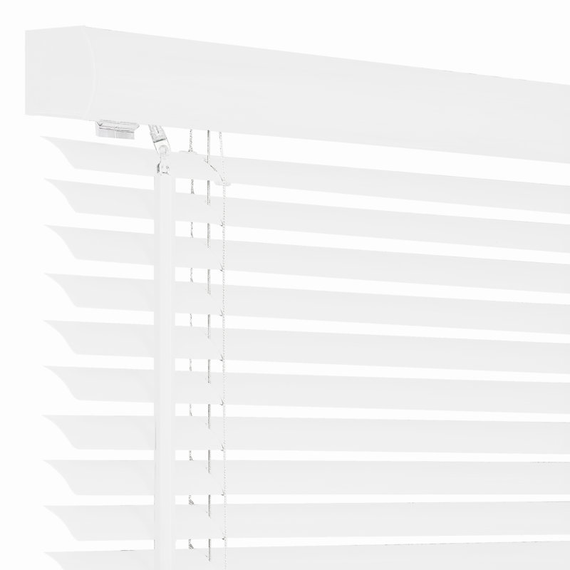 Cordless Window Blinds, Privacy & Light Filtering 1" Slats Vinyl Mini Blind, 32"W x 48"L, White