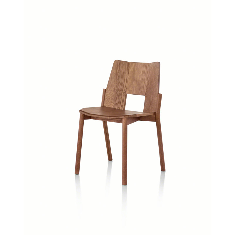 Tronco Solid Wood Stacking Side Chair, Walnut Stained
