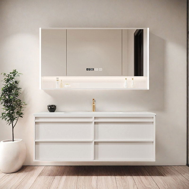 Armoire de salle de bain française rétro et simple, H 19,6 po x l 55,1 po x P 19,6 po