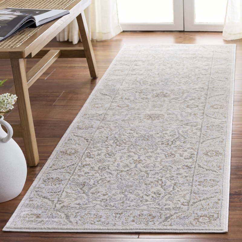 Aayushi Oriental Cream/Beige Area Rug, Runner 2'2" x 8'