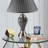 27.5" Tall Metal Table Lamp, Silver and Gray