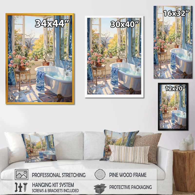 Bathroom Serenity Vi - Art mural de salle de bain, H 44 po x l 34 po x P 1,5 po