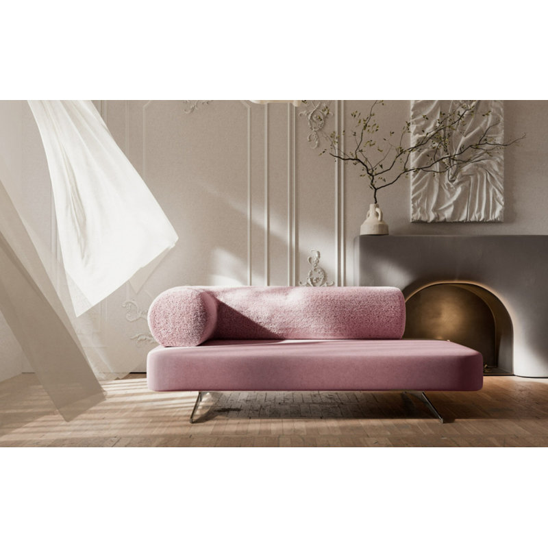 Carmel 2 Seater Velvet Sofa, 67cm H x 180cm W x 80cm D, Pink