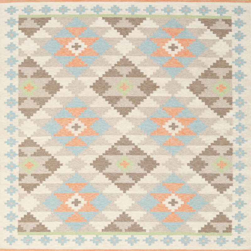 Tapis gris zone contemporaine, Carré 3 pi