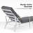 Outdoor Chaise Lounge Chair with Cushion, Adjustable Backrest Reclining and Lumbar Pillow-543052437