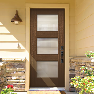 3 Lite Continental TDL Mahogany Front Door