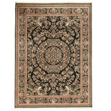 Hand Knotted Wool Oriental Area Rug in Black