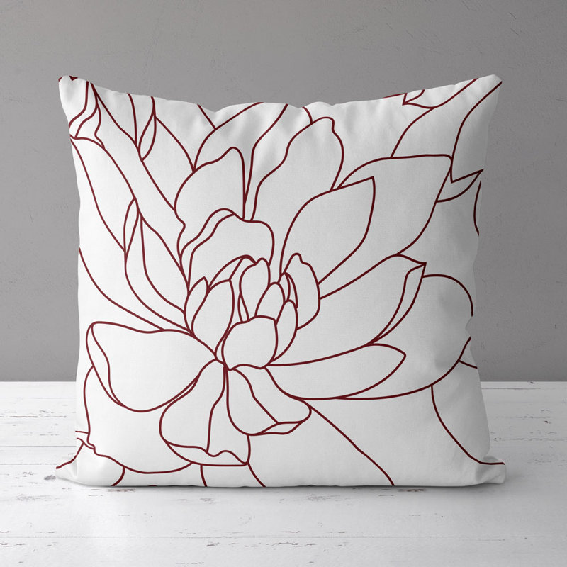 Housse de coussin carré et insert, Rouge