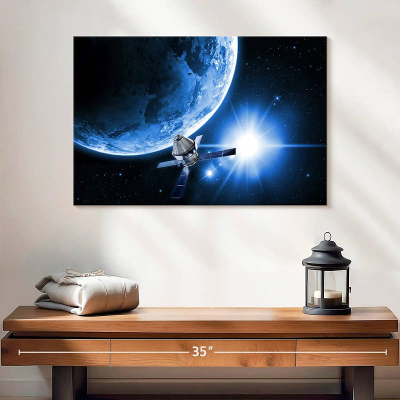 Oberle Satellite In Space, 16" H x 24" W