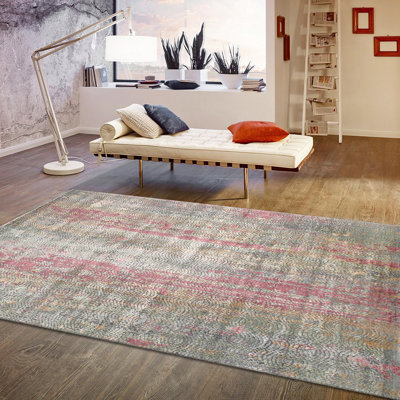 Gemstone Hand Knotted Viscose Abstract Indoor Rug
