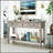 Classic Retro Style Console Table with Three Top Drawers and Open Bottom Shelf, Easy Assembly (Gray Wash)-2125519821