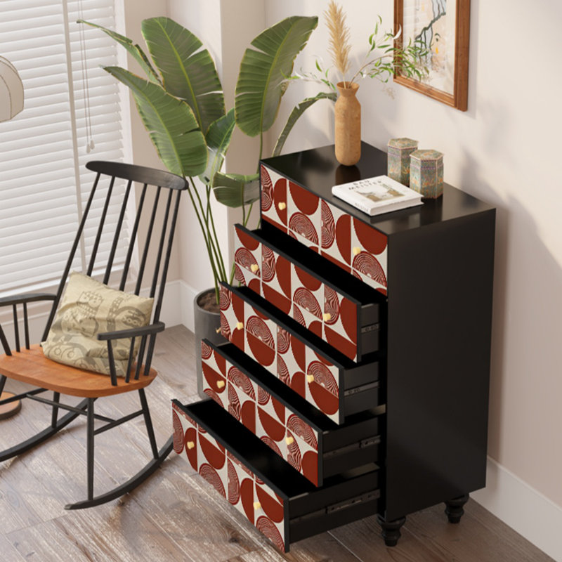 Armoire de véranda en bois massif à motif géométrique simple
